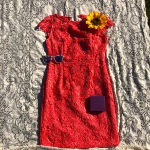 Vince Camuto Coral Crochet Detail Dress